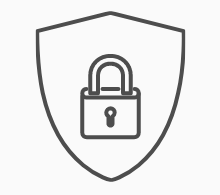 A padlock inside a shield
